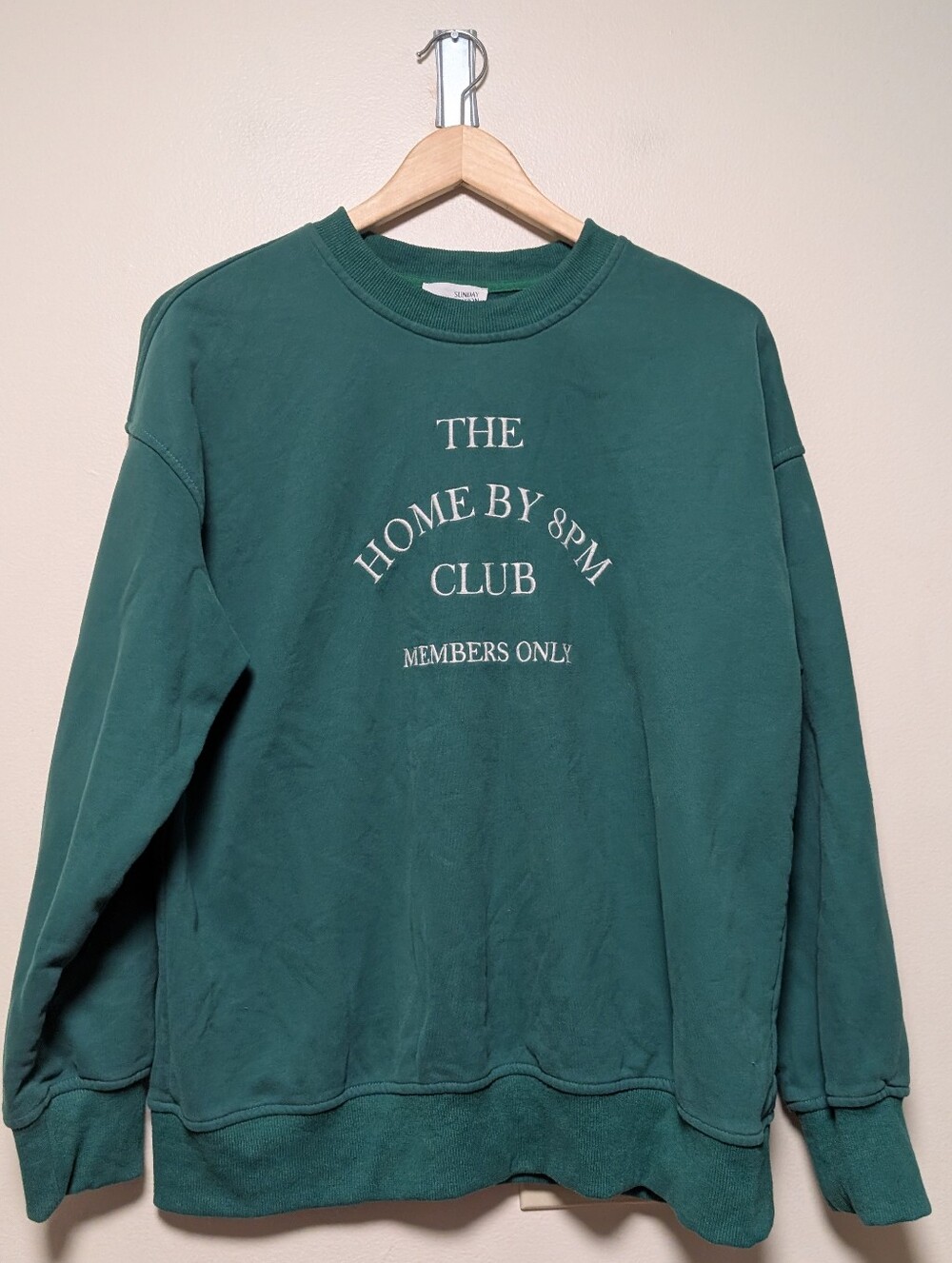 Sunday Edition Home By 8PM Club Green Sweatshirt Large